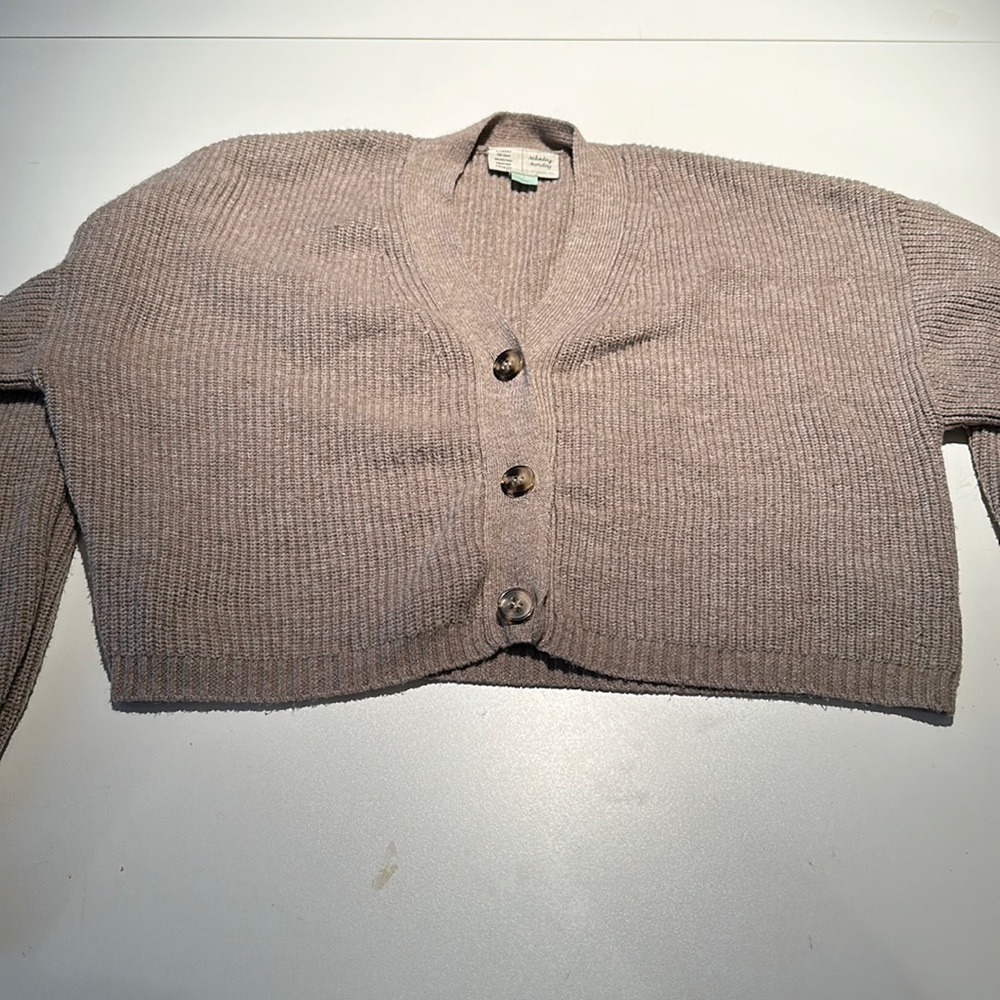 Anthropologie Cardigan and Pant Cable Knot Set sz L